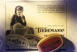 Avfotografert reklameplakat for Tiedemann. Fra billedserien 