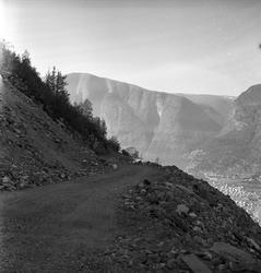 Årdal, 28.08.1955, vei over fjellet.