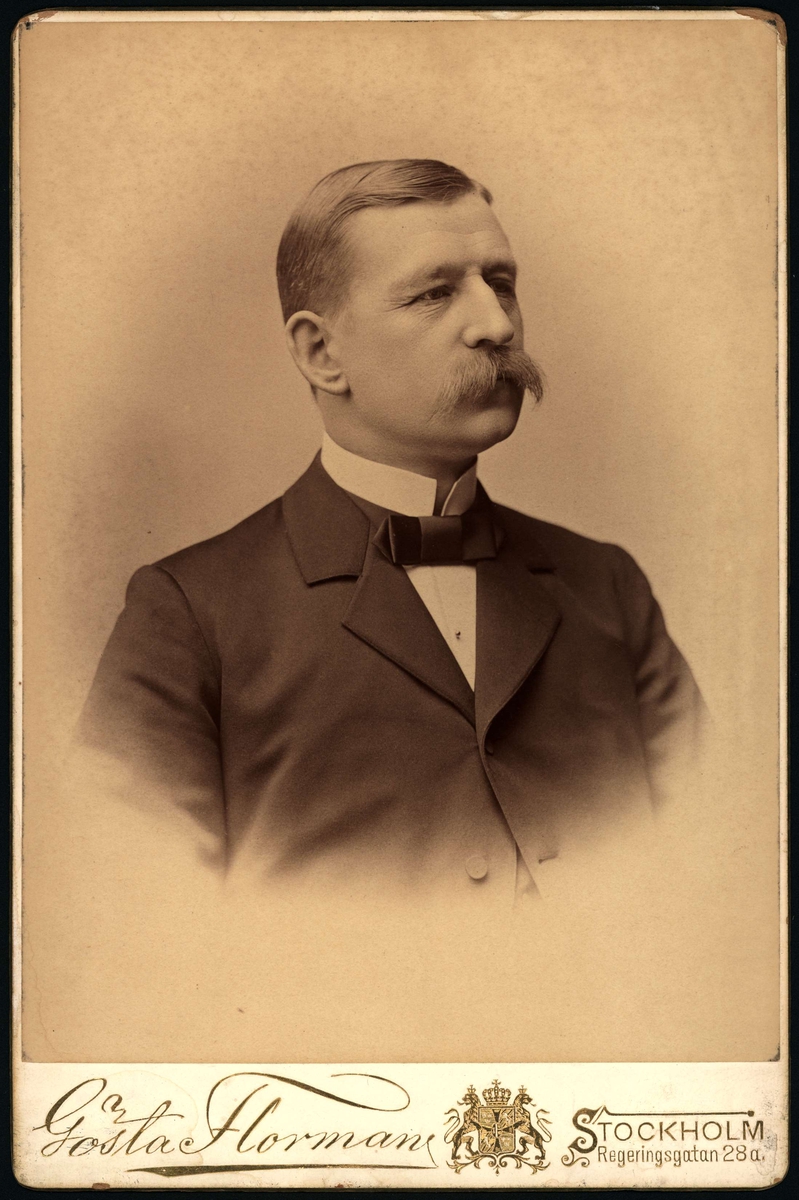 Mansporträtt. Andrée, Salomon August, f. 18 oktober 1854, d. i oktober 1897, ingenjör, fysiker, polarforskare.