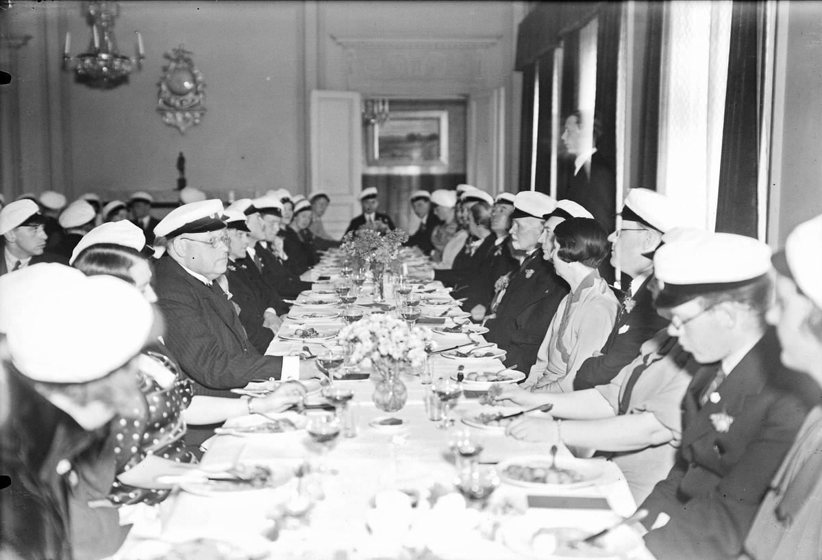 Middag på Upplands studentnation, S:t Larsgatan, Uppsala 1935