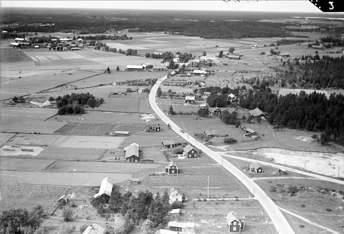 Flygfoto över Norrskedika, Börstils socken, Uppland 1936
