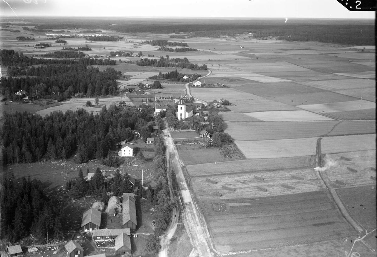 Flygfoto över Huddunge, Huddunge socken, Uppland 1936