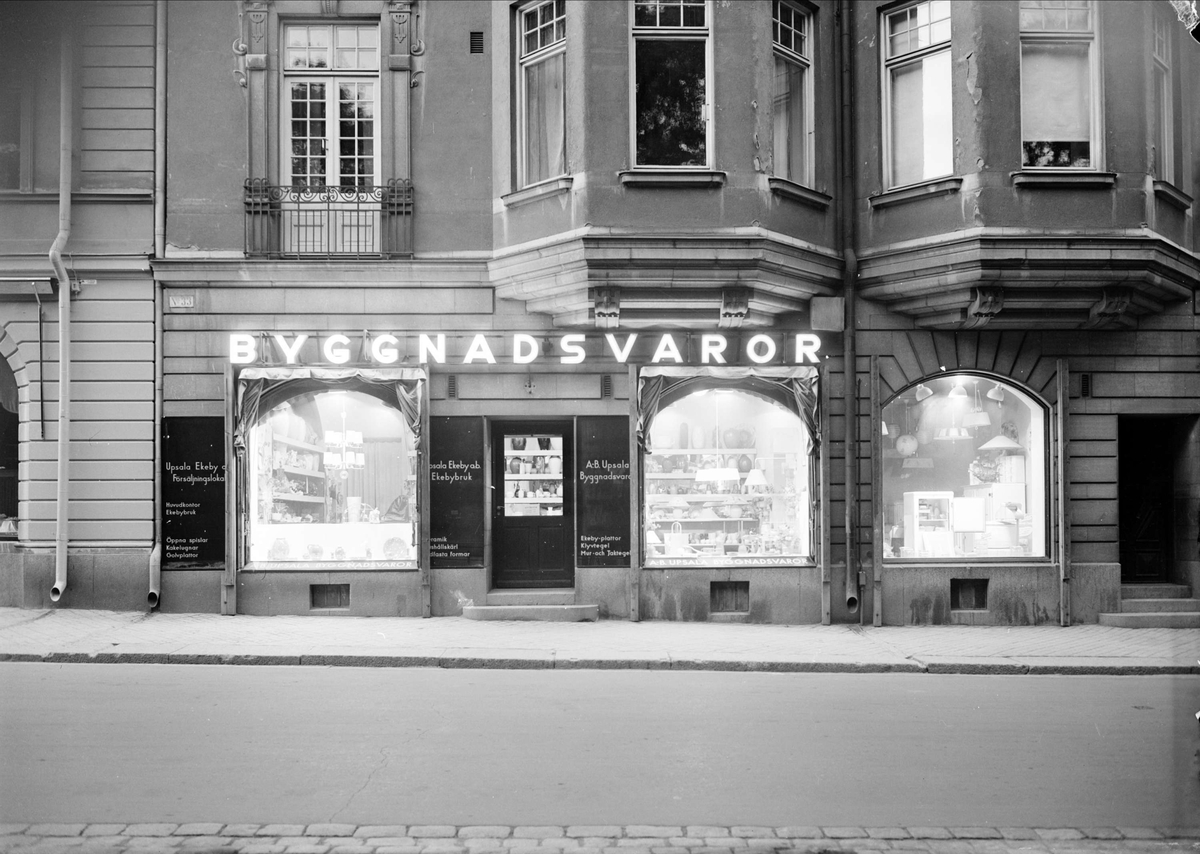 AB Uppsala Byggnadsvaror, försäljningslokal för Upsala-Ekeby AB, Östra Ågatan 33, Uppsala