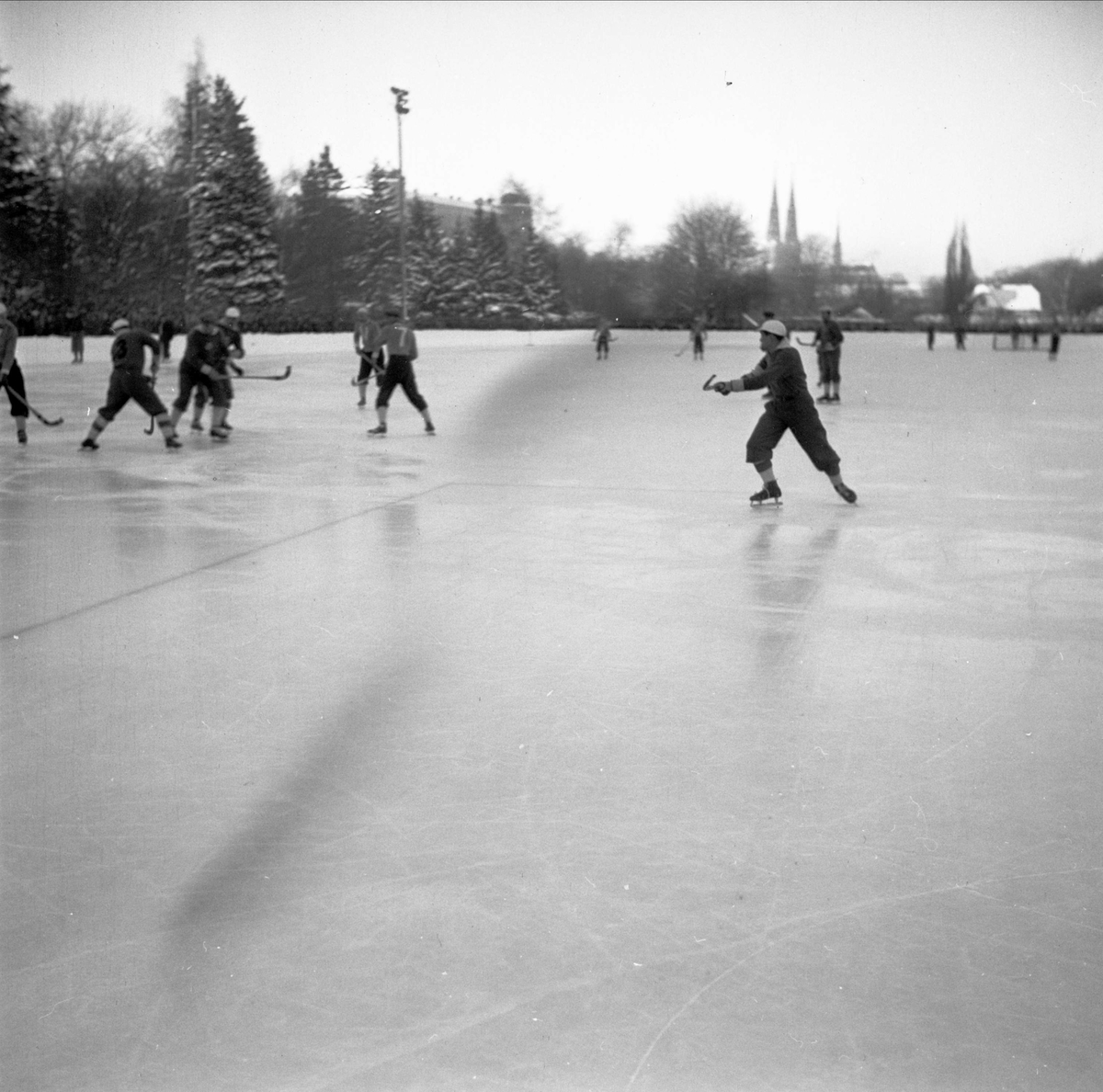 Bandy - IF Vesta - Brobergs IF, Studenternas Idrottsplats, Uppsala januari 1948