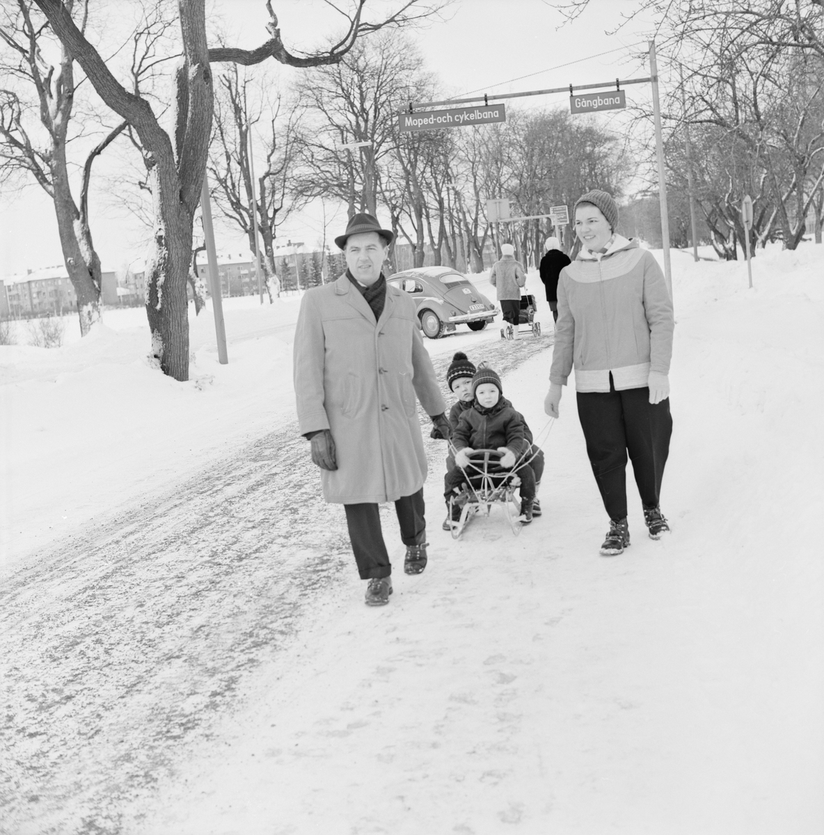 "Flanörsöndag i vintersolen", Uppsala februari 1962