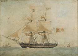 Brigg 'Ellida' av Trondheim [Akvarell]