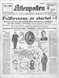 Faksimile av forsiden av Aftenposten fra fredag 22. mai 1925