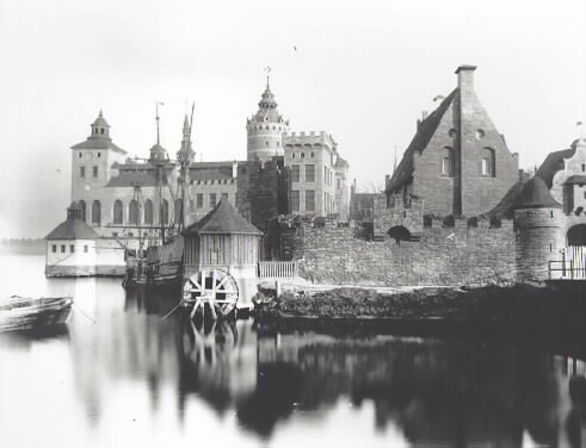 Gestaltning av slottet Tre kronor till Stockholmsutställningen 1897.