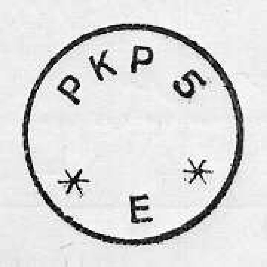 Datumstämpel, typ normalstämpel 59. Rund, med heldragen ram,
text "PKP 5" överst, underst ett "E" omgivet av två streckstjärnor,
groteskstil. Förkortat årtal under datum. Stamp av stål, träskaft med
mässingring. Stämpeln använd i postkup` nr 5 tiden 1939 - 1940 ca, då
den trafikerade sträckan Örebro - Stockholm, 1937 - 1968.