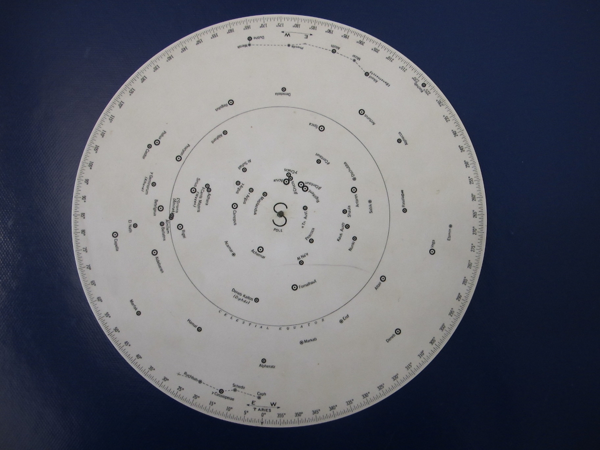 Består av åtta cirkulära plastskivor: en visande norra respektive södra himlavalvet (Star Base) med himlakroppar i 360 grader över polerna, sju schabloner med centrum centrerat i intervaller om 10 grader latitud (5, 15, 25, 35, 45, 55 och 65 grader) som läggs över stjärnmallen för identifiering av stjärnorna på aktuell del av himlen. Schablonerna tillsammans med mallen ger stjärnornas position och är avsedd att användas inom flyget, men även för allmänt bruk. Till detta hör en instruktion. Allt förvaras i ett fodral av svart konstläder i samma cirkelformade format som de övriga delarna.