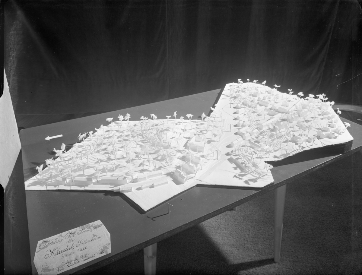 Modell av förslag till stadsplan för Kärrdal, Sollentuna