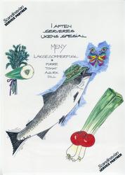 Illustrert aftenmeny fra Statfjordfeltet.

"I aften server