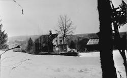Våningshus i forfall, skog, vinter