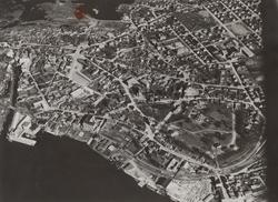 Oversiktsbilde av Moss sentrum. Flyfoto ca. 1937.