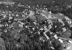 Oversiktsbilde fra boligstrøk i  Mysen  i Eidsberg, flyfoto 