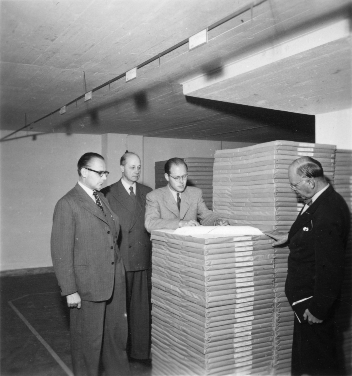Från vänster: William Tibell, Gunnar Lalin, Paul Johansson och Thorsten Wettel. Dessa var ingenjörer.