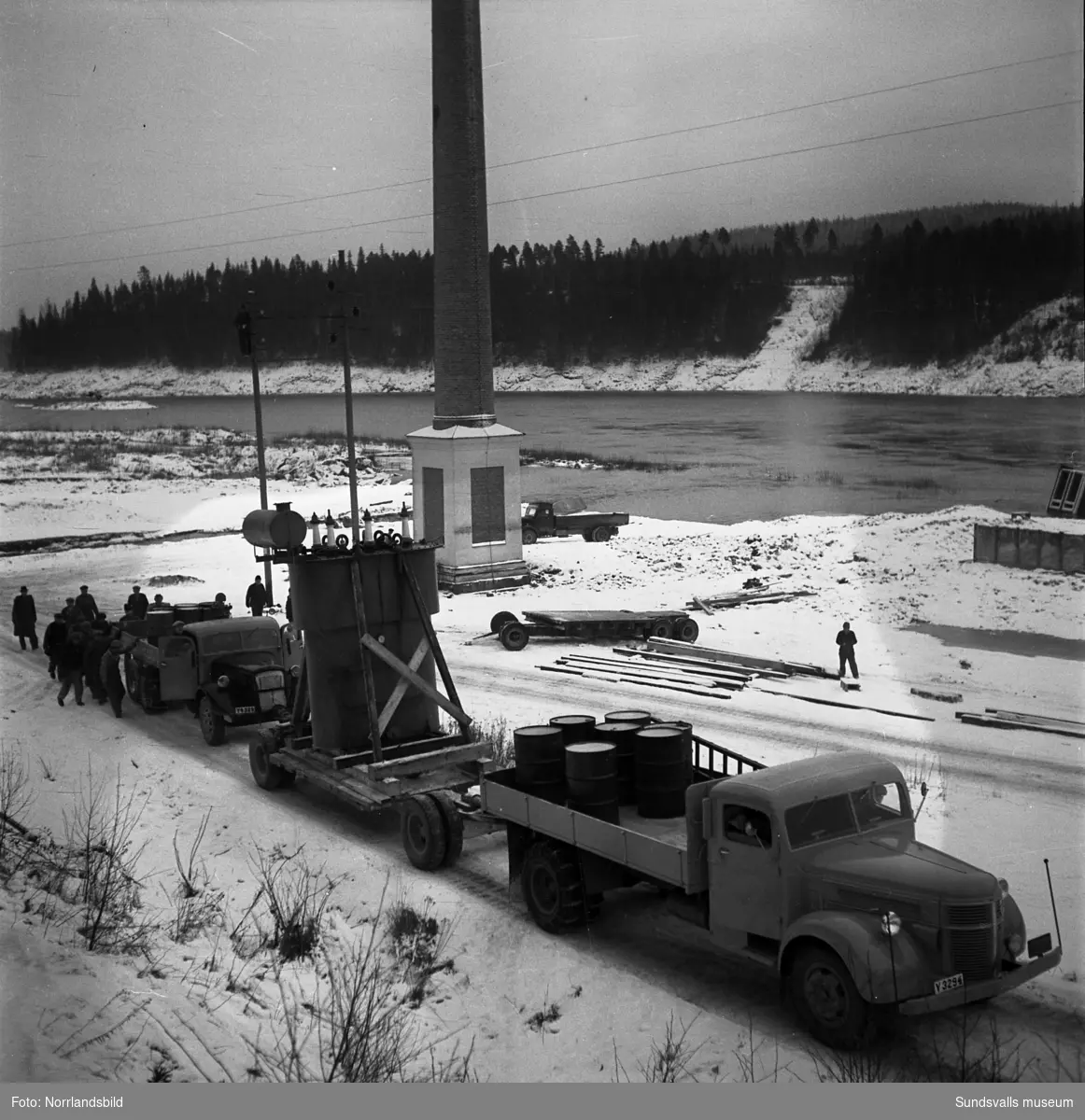 Nedmontering och sprängning av Nedansjö kraftverk.