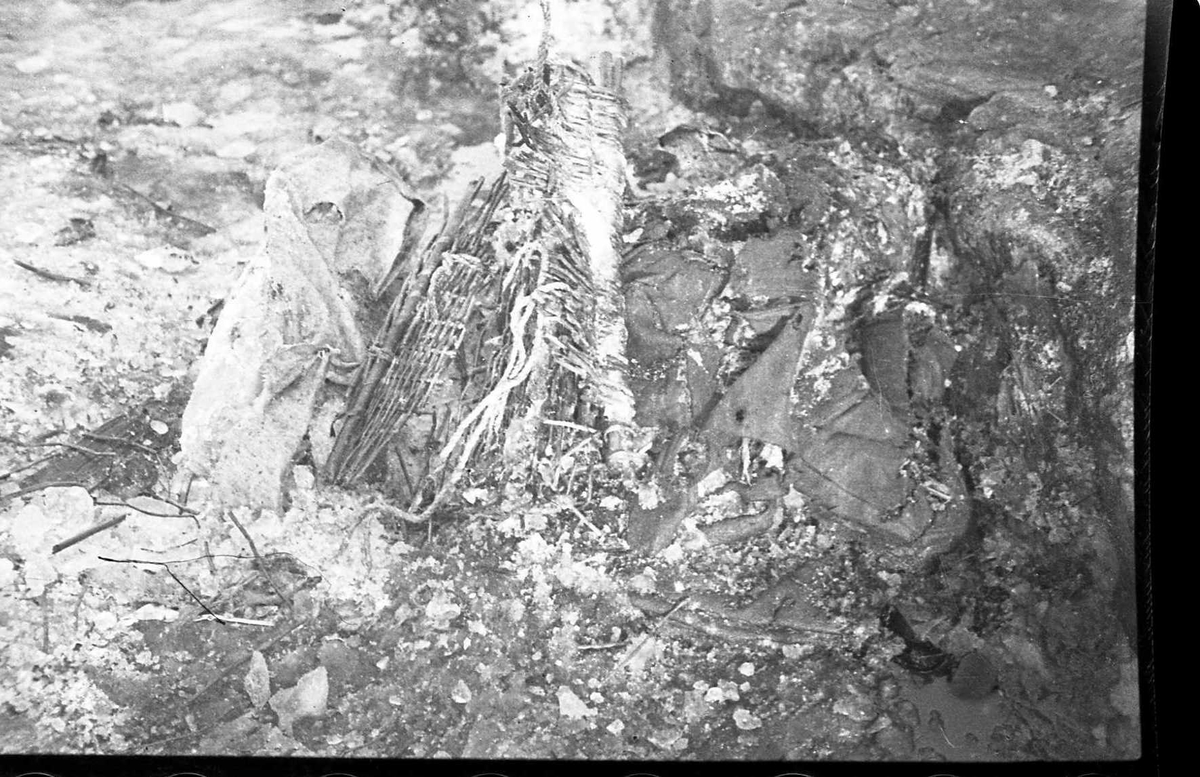 Utgrävning vid tältplatsen för Andréelägret på Vitön. 
K Fraenkels kranium kan anas till höger i bild.