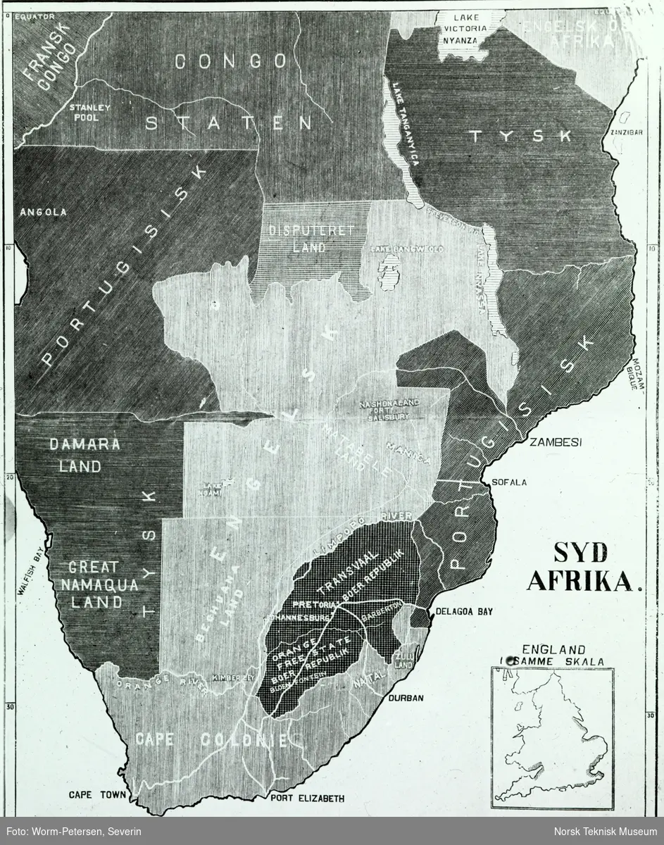 Kart over Sydafrika