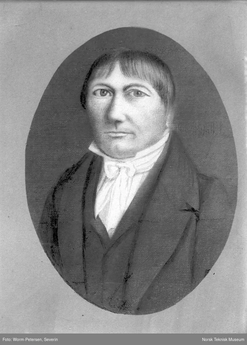 Portrett av mann etter maleri, bestilt av kaptein O. Wiese, Ulvik