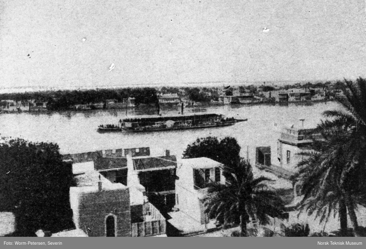 Utsikt over Bagdad med Tigris