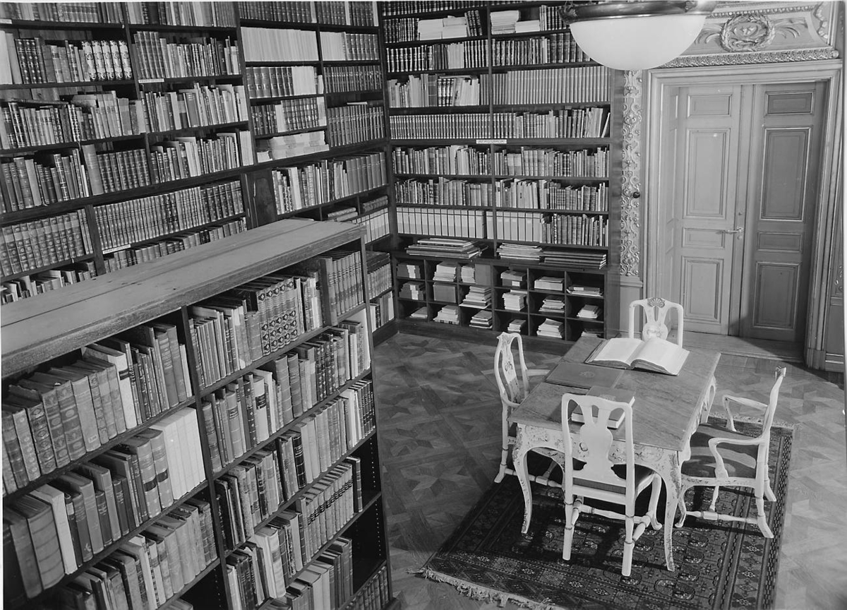 Professor Hjalmar Sjögrens bibliotek på Ingenjörsvetenskapsakademin 1928.