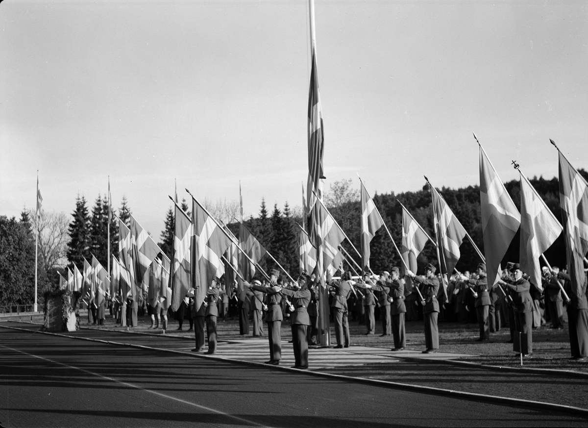 Nationaldagsfirande på Studenternas Idrottsplats, Uppsala 1940