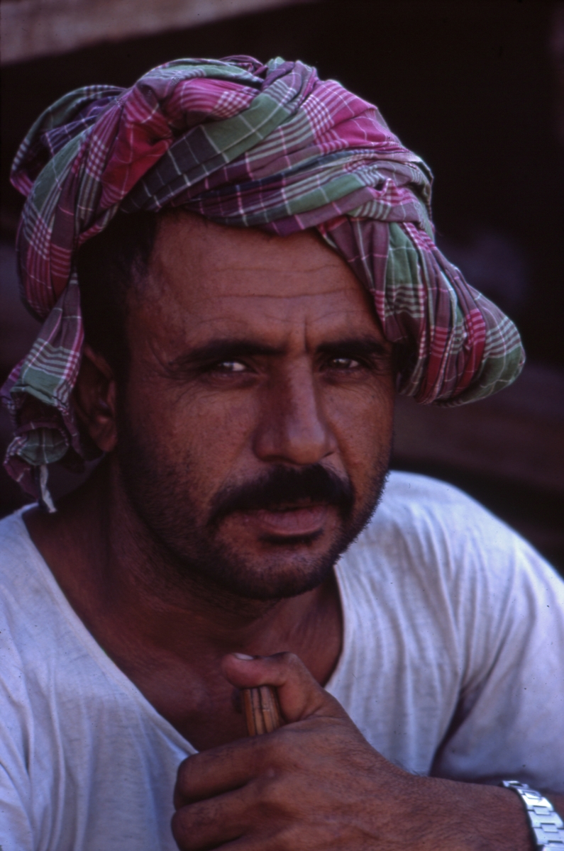 Portrett av mann med turban.
