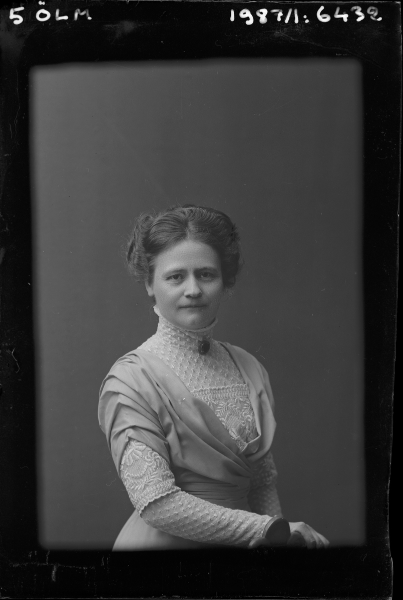 Porträtt från fotografen Maria Teschs ateljé i Linköping. 1911. Beställare: Lönngren.