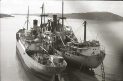 D/S 'Vino' (til venstre) og D/S 'Tejo' i opplag