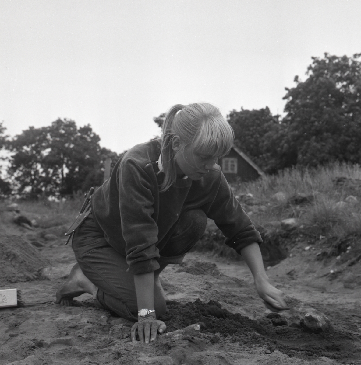 Utgrävning vid Skedemosse 1961.