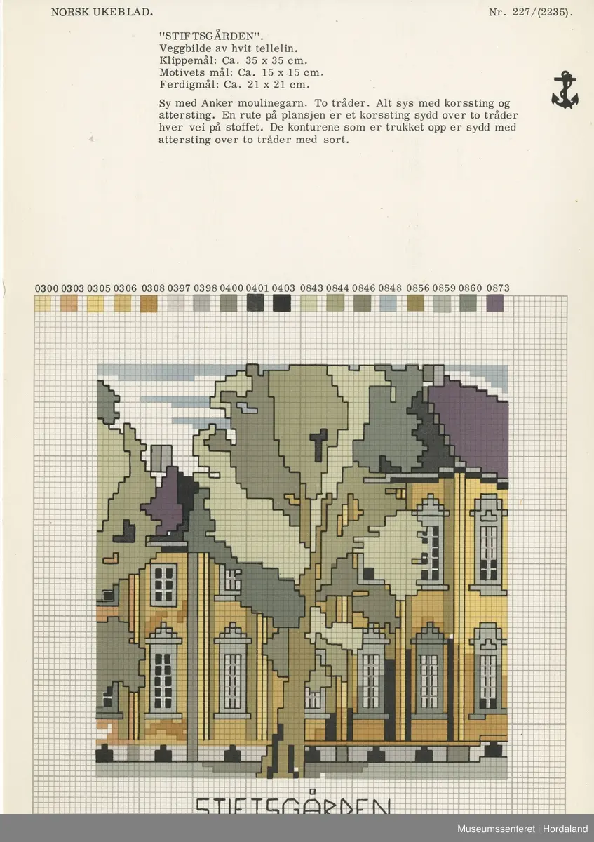 Broderte motiv av norske landemerke.
