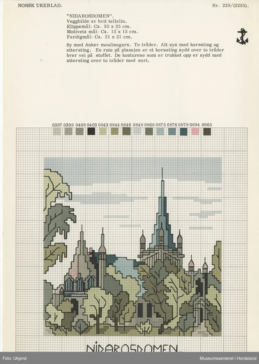 Broderte motiv av norske landemerke.