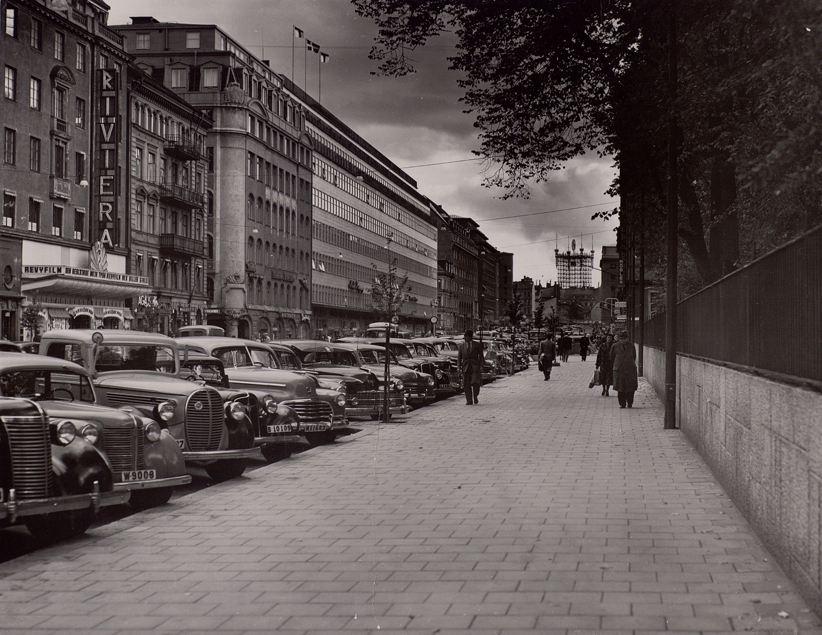 Telefontornet, Stockholm sett från Sveavägen. September 1952.