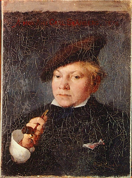 Carl Larssons porträtt av friluftsmålaren Carl Skånberg tillkom 1878 under en period av intensivt umgänge bland svenskarna i Paris. De stod då inför två viktiga tillfällen att visa upp sig – den stora världsutställningen och den sedvanliga Salongen. Porträttet antogs till Salongen och väckte gillande bland Larssons konstnärskolleger – till skillnad från flera av hans övriga arbeten från den här tiden som uppfattades som alltför akademiska och därför ansågs otidsenliga.