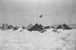 Teltleir for polititroppene i Sverige, vinteren 1944-45.