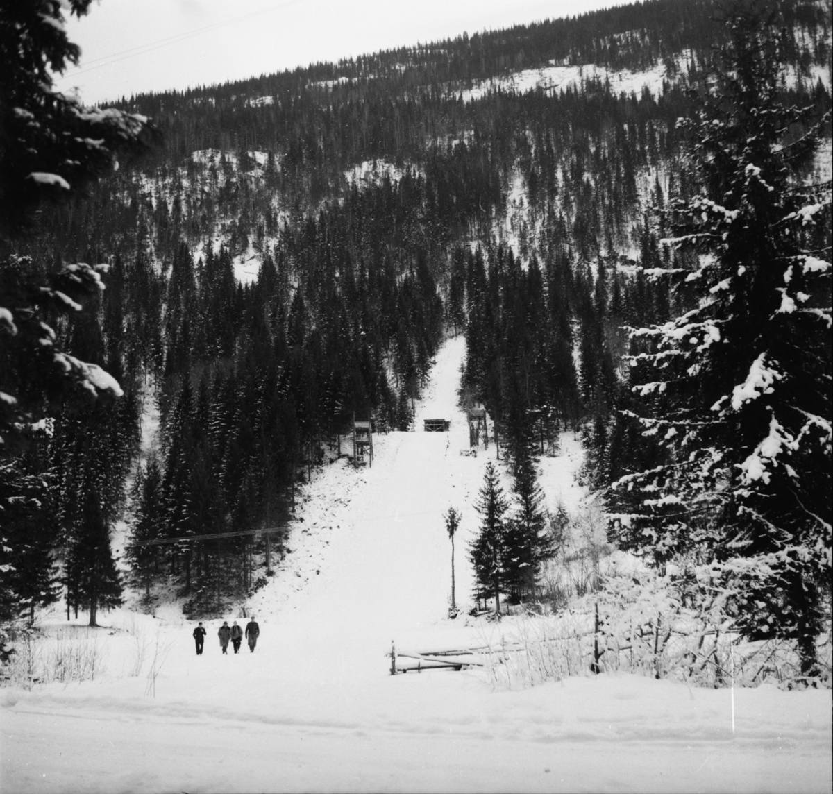 Vardens arkiv. "Foran Kviteseid Idr. landsrenn 25-27-28 d.m."  03-04.02.1954