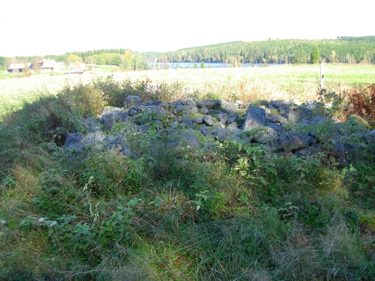 Boningshusgrund
Foto av torplämning, bestående av en boningshusgrund belamrad med röjningssten. Torplämningen Lyckanshöjd, Maje-Johans.
Raä 274 a, 2010-09-29, Reg i FMIS