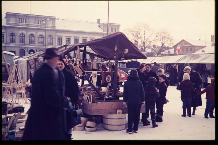 Sigfridsmarknad på Stortorget i Växjö. ca 1956.