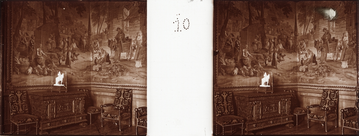 Stereobild av allmänna salen Chateau de Pau.
"Salon Flamand".