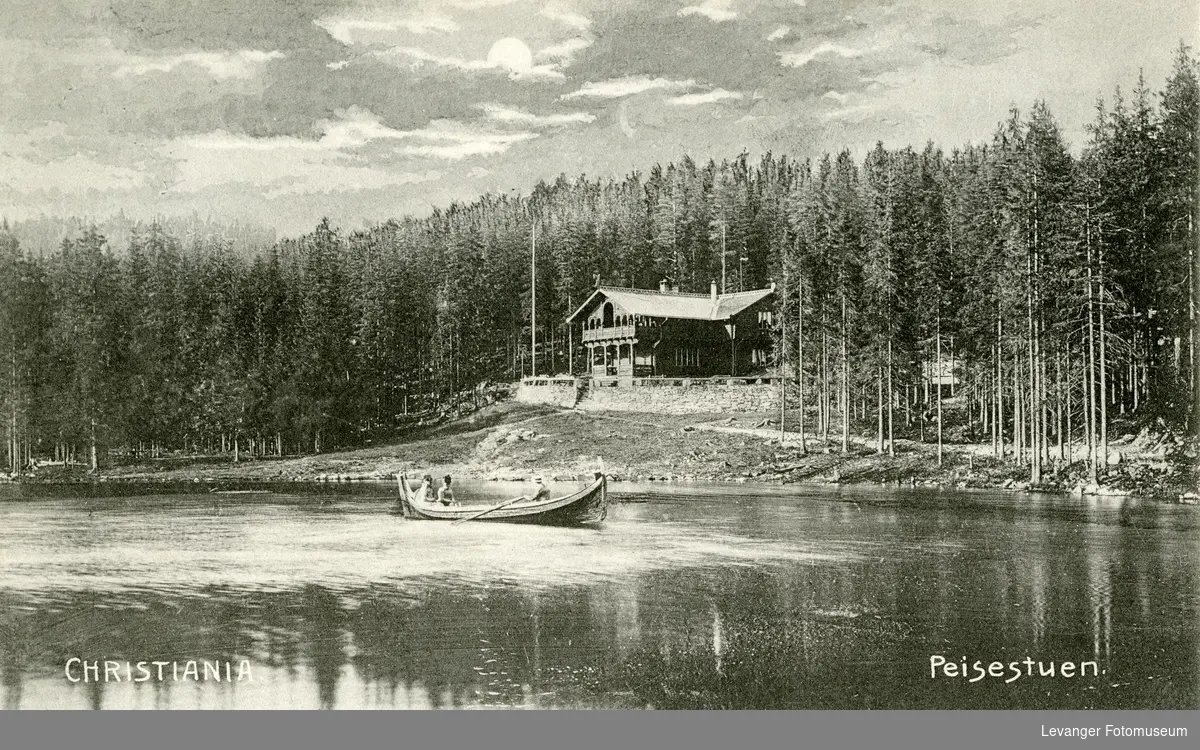 Postkort Av Peisestua Ved Besserudtjernet Levanger Fotomuseum Digitaltmuseum 