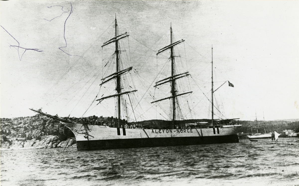 Bark 'Alcyon' (b.1893), med nøytralitetsmerke under 1. verdenskrig
