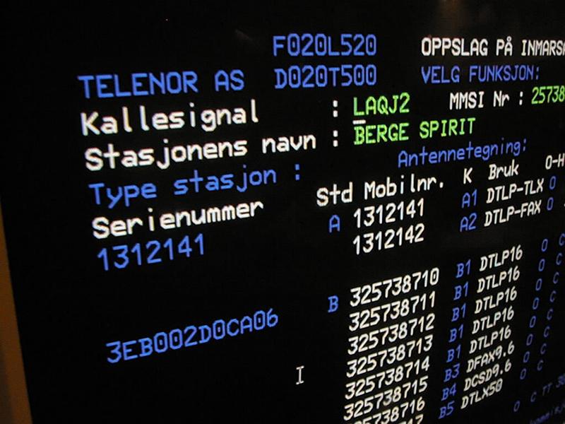 Radio- og kringkastingsstasjoner. Rogaland kystradio mottakerstasjon skjerm (Foto/Photo)
