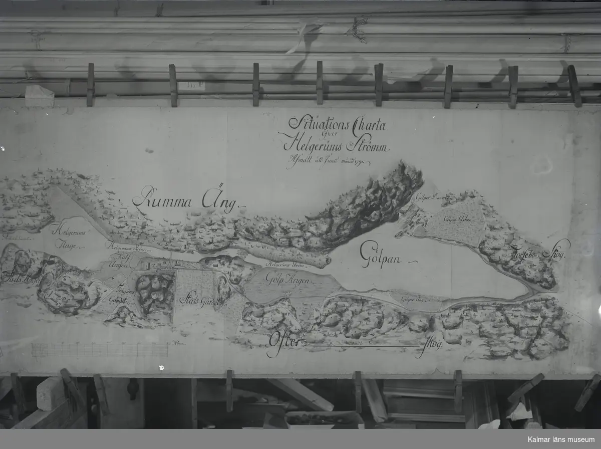 Karta över Helgerums ström 1791.