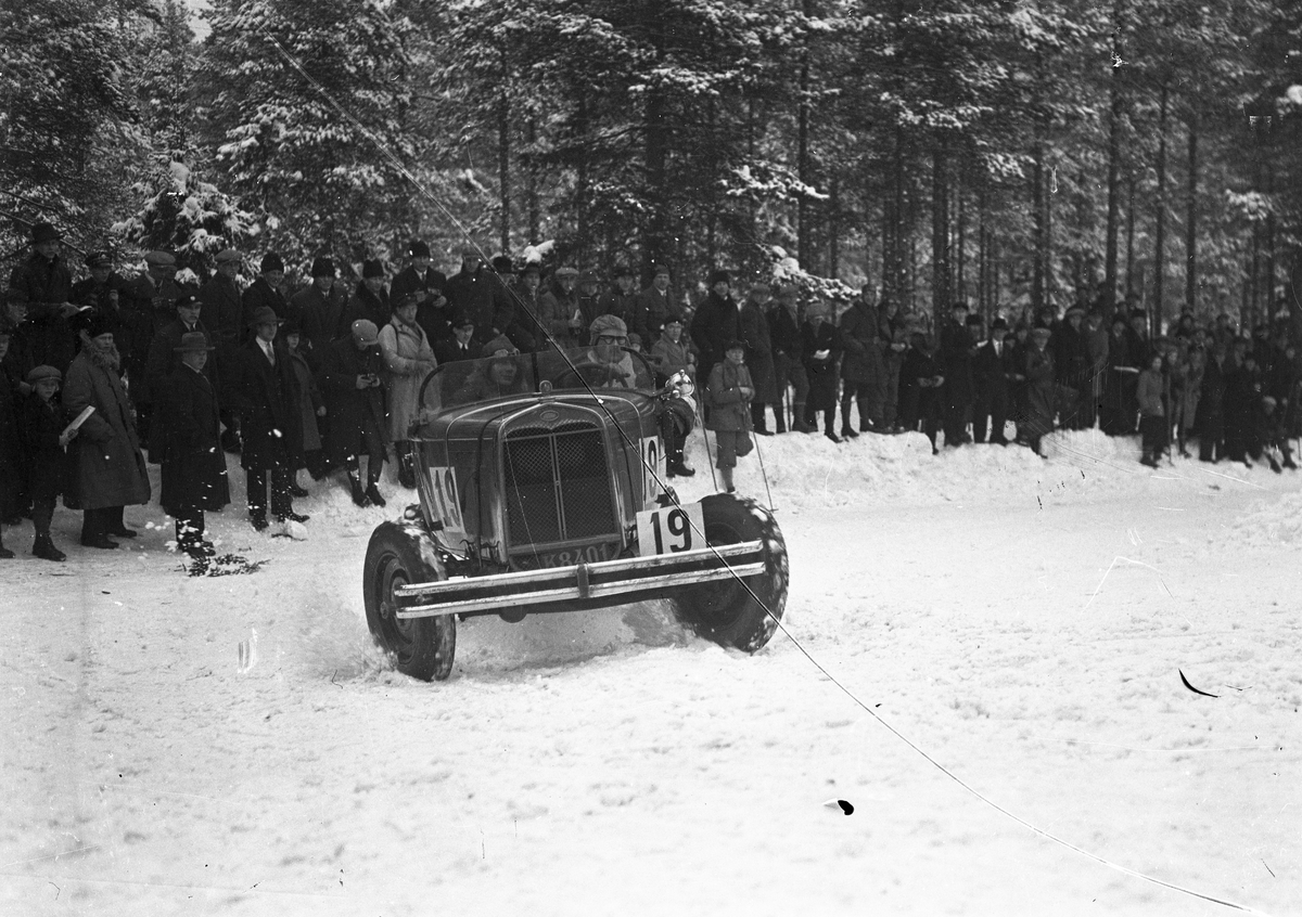 Danskägd Ford model A 1930-1931 i tävling på Rämenloppet i Dalarna i början på 1930 talet.