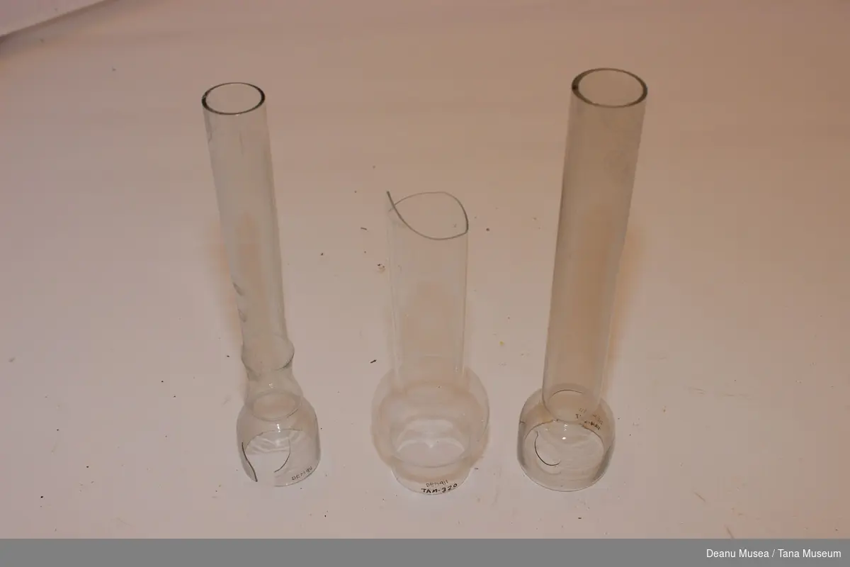 3 stk lampeglass til parafinlamper