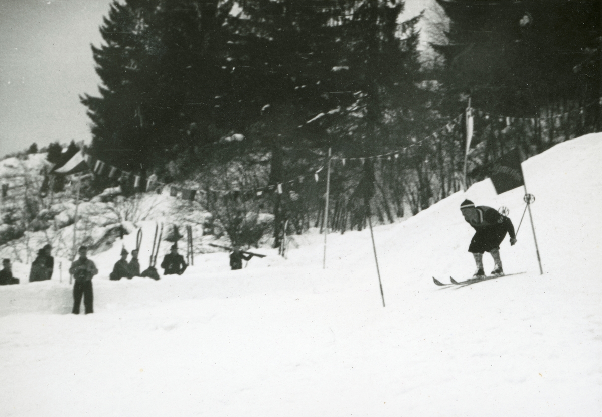 Athlete Birger Ruud during down hill in Garmisch