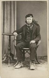 Fangeportrett. Ole Evensen Haugeraasen, Numedal, arrestert i