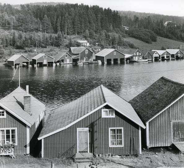 Fiskeläge i Norrfällsviken, Ångermanland.