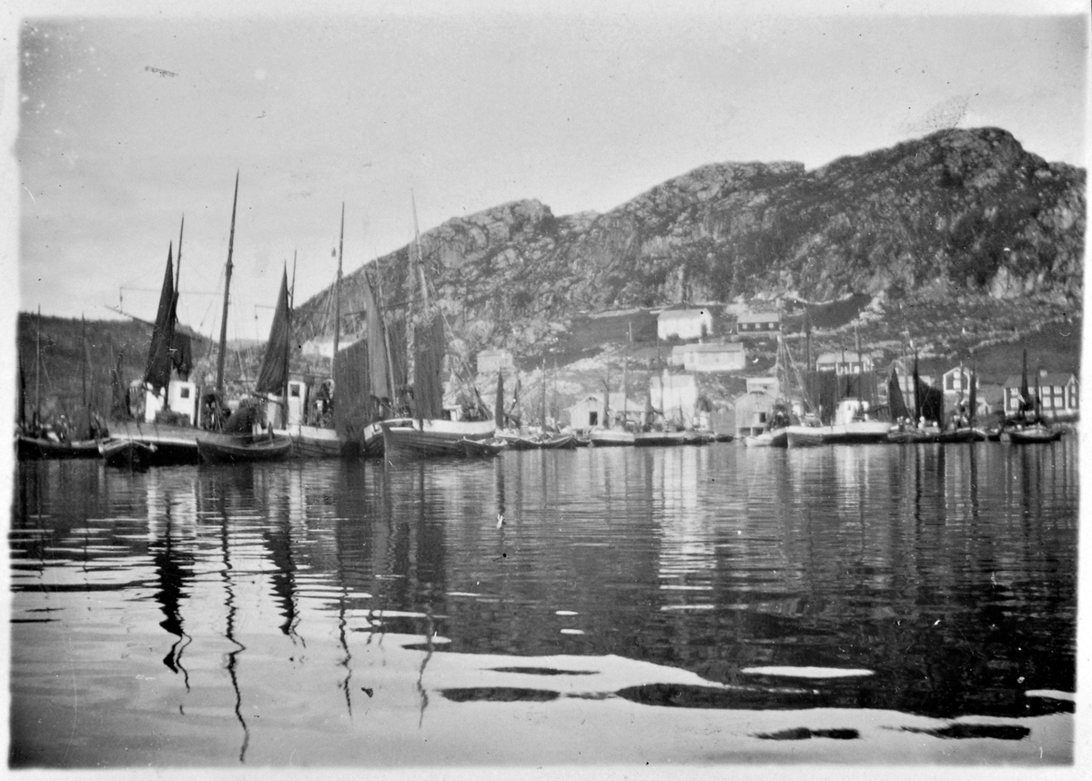 Fiskebåter på havna i Råkvåg.